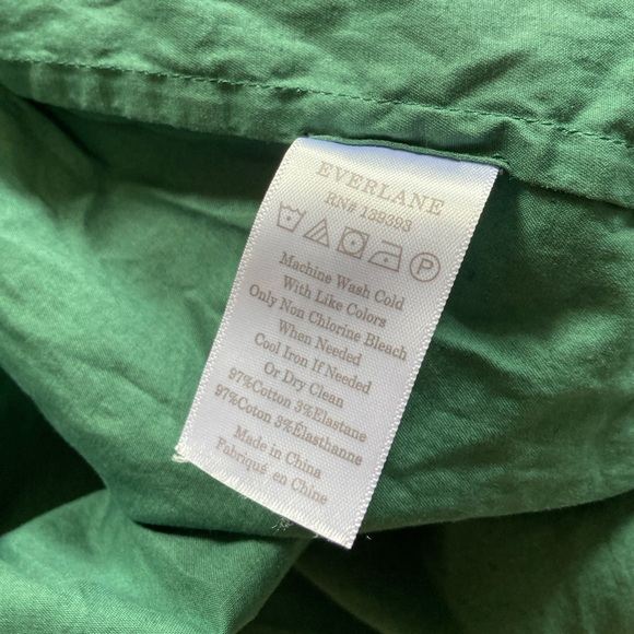 Everlane The Clean Cotton Cross-Back Dress Women’s Size 10 in Green - Picture 7 of 8